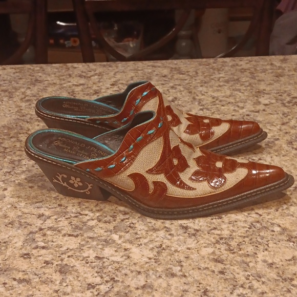 Vintage Donald J Pilner Western Couture Kogi Leather Mule Size 6.5 Med - Picture 7 of 9